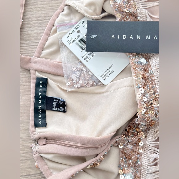 Aidan Mattox sequin fringe cocktail dress in Blush and Rose Gold - Picture 10 of 10
